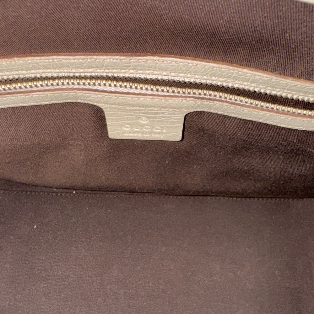 Gucci Brown and Cream Sherry Line Monogram Tote with Original Charms - Picture 9 of 17